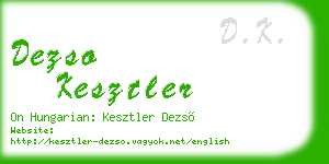dezso kesztler business card